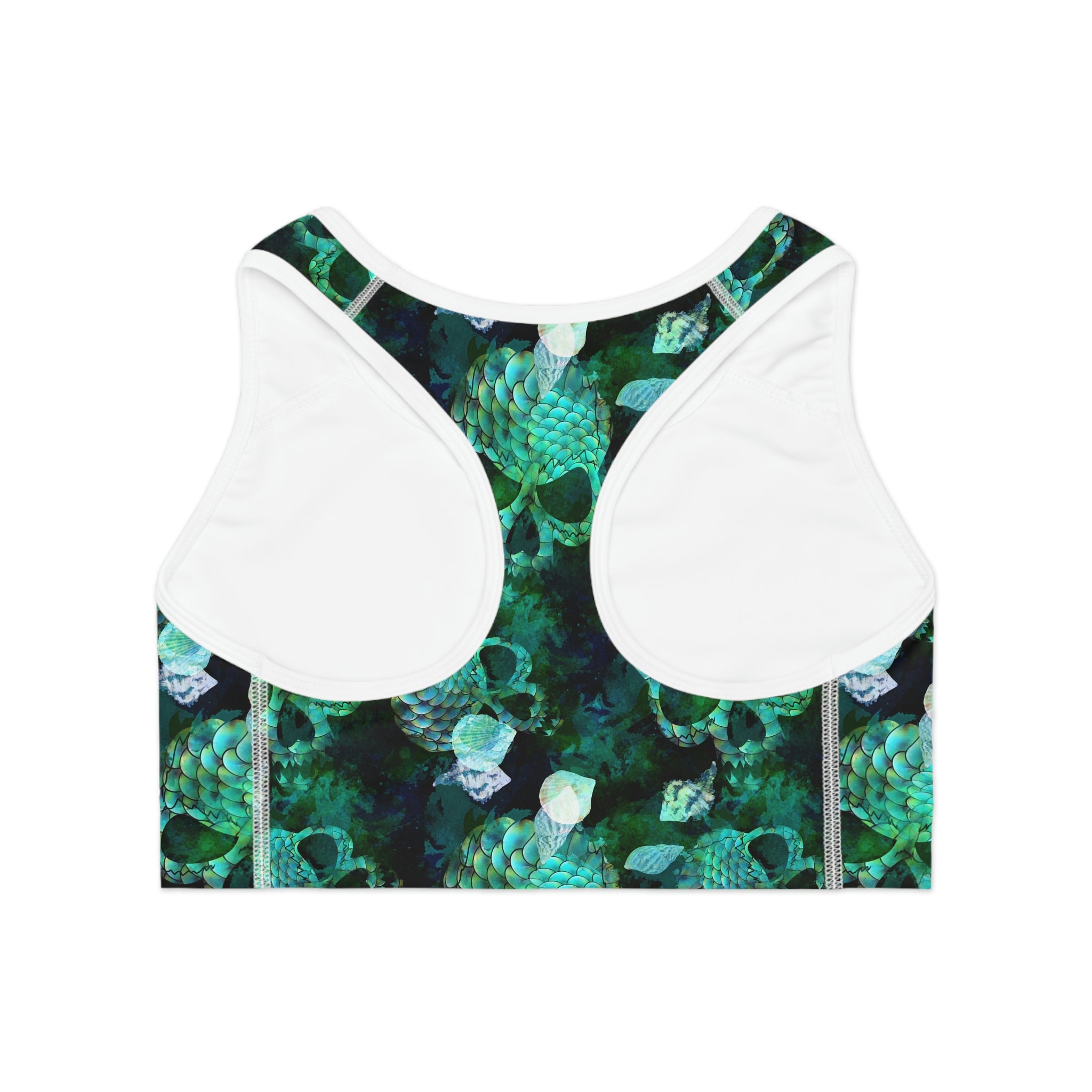 Watercolor Marine Skulls Sports Bra